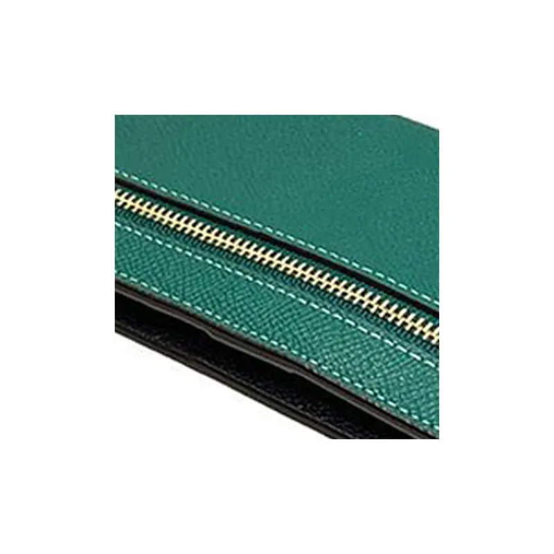 COACH Slim Wallet Cross Grain Leather Card Holder, Wallet Women's Green-5