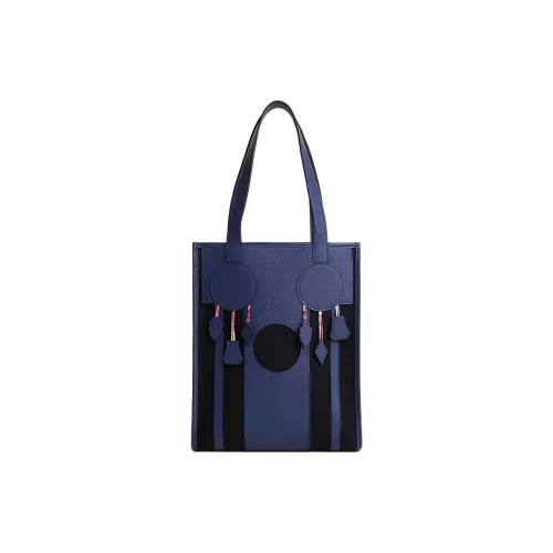 HERMES Dream Catcher Leather Paneled Canvas Tote Bag, Shopping Bag, Handbag, Shoulder Bag Men's Purple
