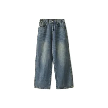 HUNZHI Jeans Unisex Denim Blue