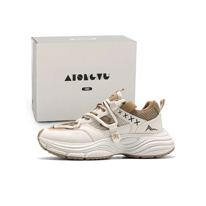 ATONGMU Cushioning, Slip Resistant, Abrasion Resistant, Lightweight Low Top Chunky Sneakers Unisex-1