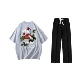 Clothing Set (Top in Heather Gray+Pants in Black)