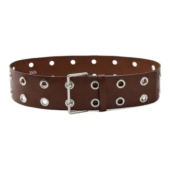 ZARA Metal, Leather Belts Women's Brown Width 7cm