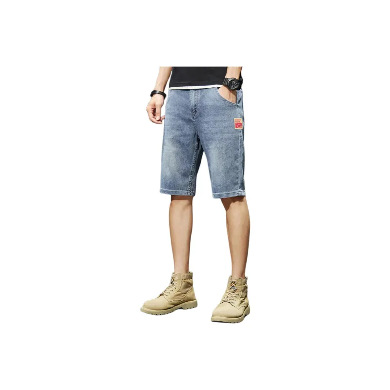 JEANSWEST Denim Shorts Men Blue Gray-0