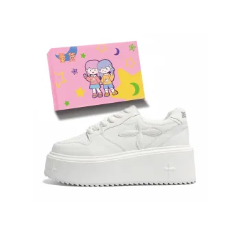LIANGHUO Slip Resistant Cushioning Impact Resistance Abrasion Resistant Low Top Skateboard Shoes Women's White