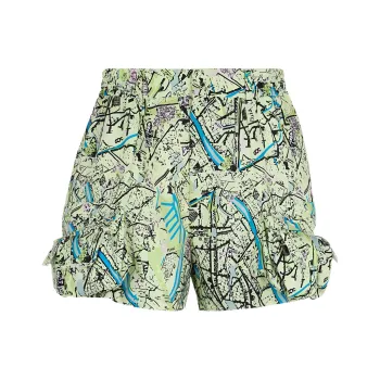 FENDI Map Printed Pocket Detailed Cargo Shorts