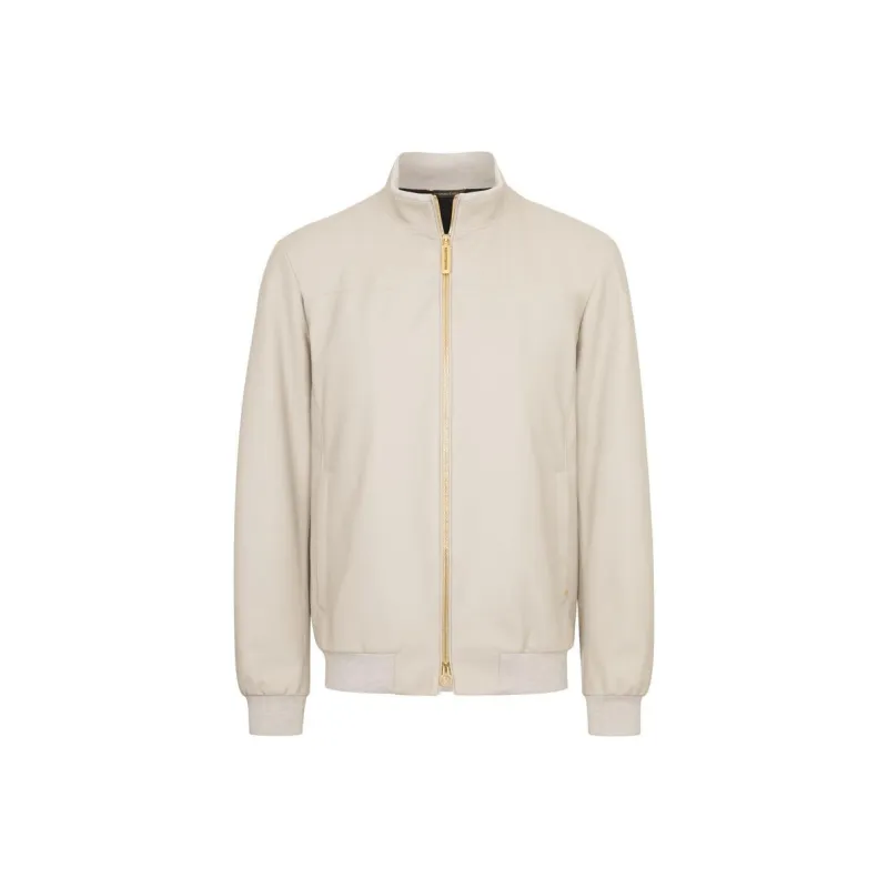 STEFANO RICCI Leather Jacket Men's Beige-0