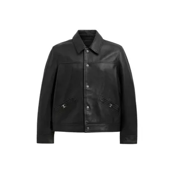 COACH Leather Jacket Men's Black