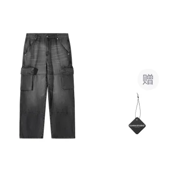 SANBAI STUDIO Jeans Unisex Washed Black