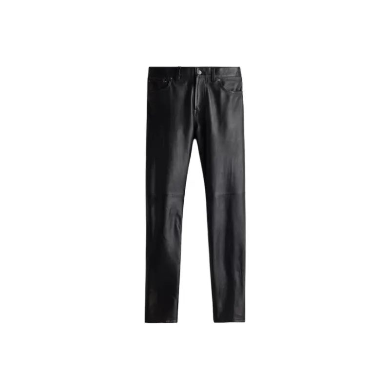 H&M Leather Pants Men Black-0