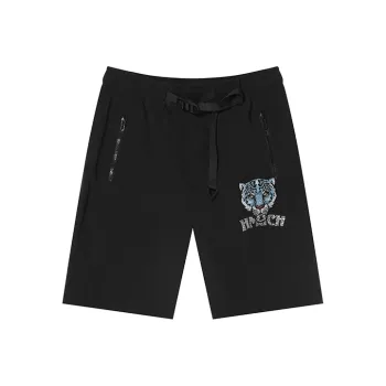 TCH Cargo Shorts Unisex Black With Blue Logo