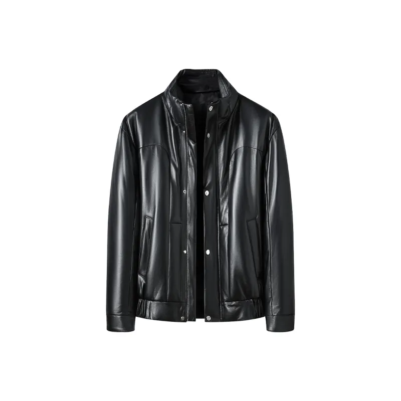 FORTEI Leather Jacket Men's Black-0