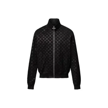 LOUIS VUITTON 1AHBUL Monogram Debossed Leather Tracksuit Jacket