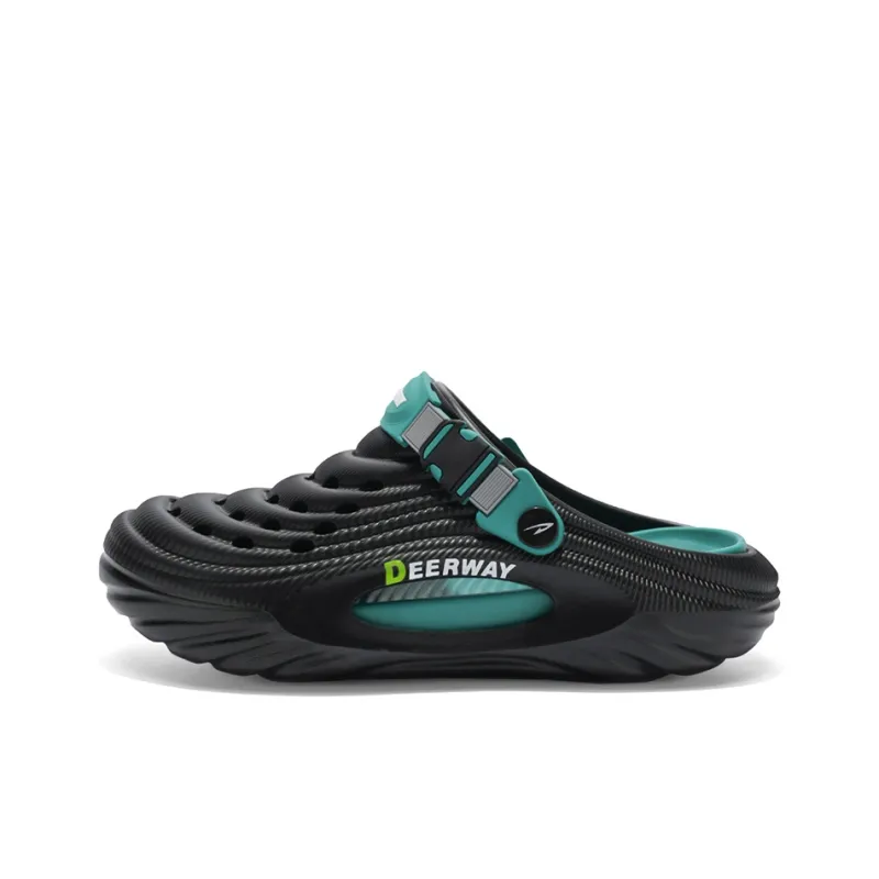 DEERWAY Clogs Men's Black Emerald Green-0