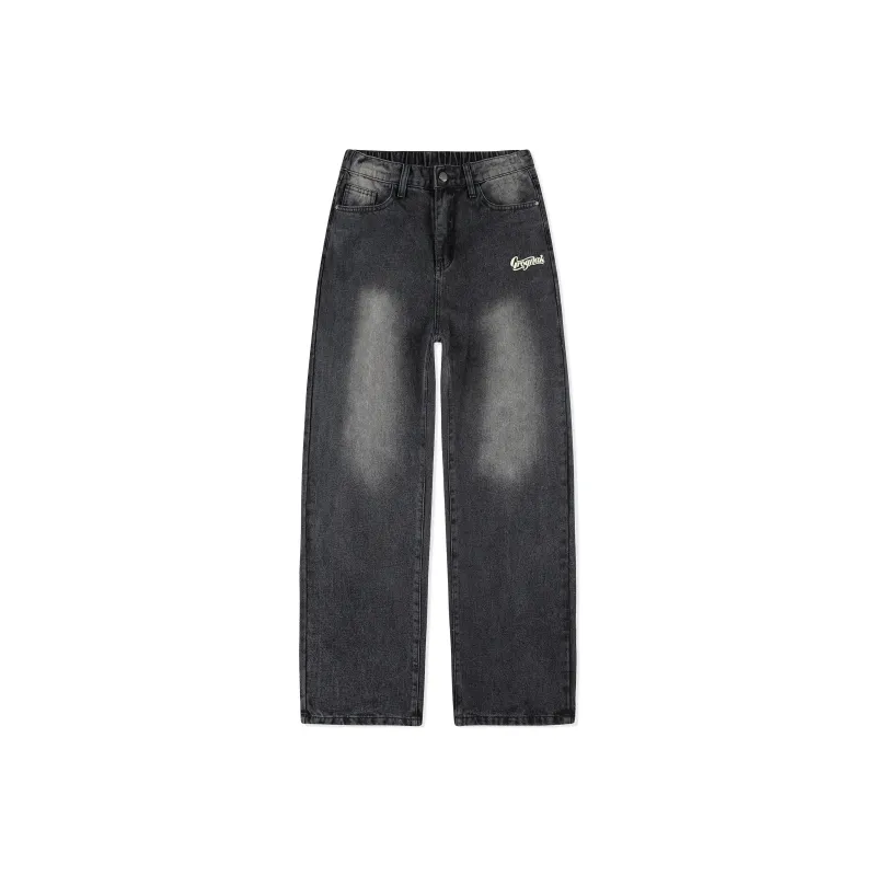 GROGNAK Chuan Series Jeans Unisex Distressed White Black-0
