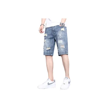 CIZA Denim Shorts Unisex Black Gray Color