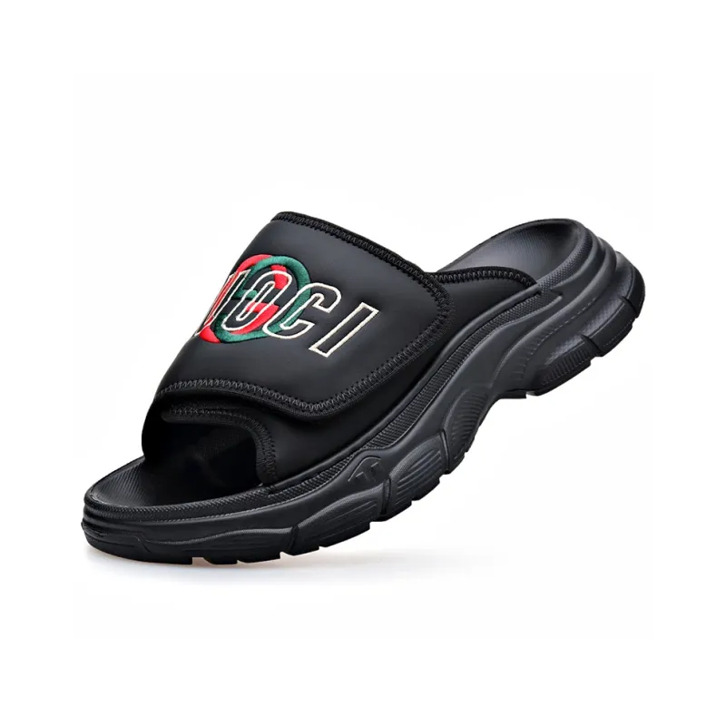 XIAOTOULANG Stitching Slip Resistant Odor Resistant Abrasion Resistant Slide Slippers Men's-1