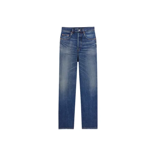 SAINT LAURENT High Rise Straight Leg Pants