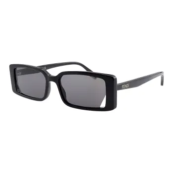 FENDI Plate Frame Rectangular Sunglasses Unisex Black