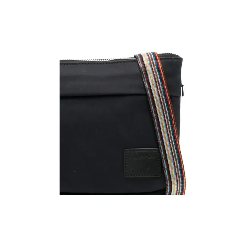 Paul Smith Cotton With Polyamide And Leather Messenger Bag Shoulder Bag Crossbody Bag Unisex Navy-3