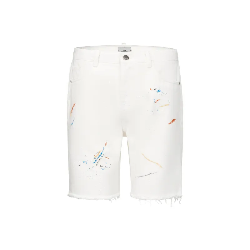 23R+ Denim Shorts Men White-0