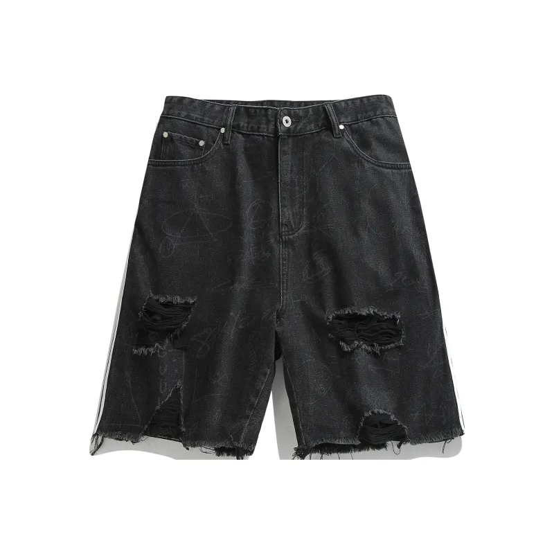 Guuka Denim Shorts Men Black-0