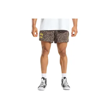 GYMSHARK PRINTED LIFTING MESH 5' SHORTS Casual Shorts Men's Cement Brown