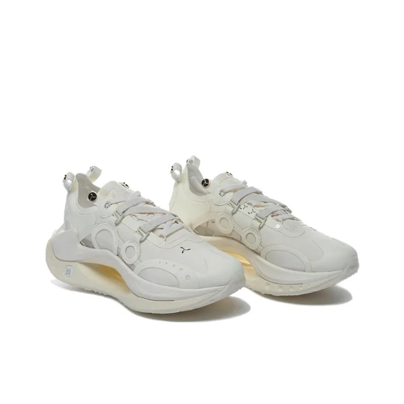 LiNing Cushioning, Slip Resistant, Abrasion Resistant, Lightweight, Rebound Low Top Sports Casual Shoes Men's Ecru-3