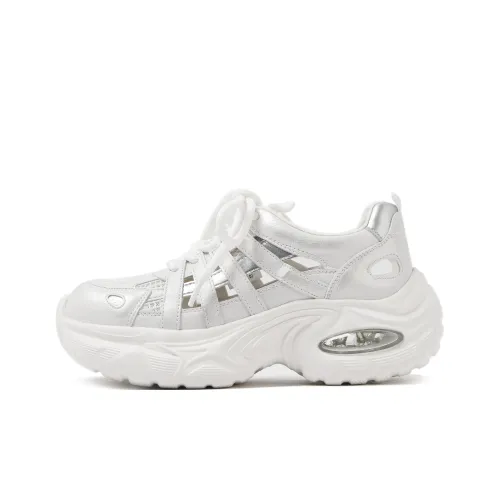CAMEIDO Low Top Chunky Sneakers Women's White