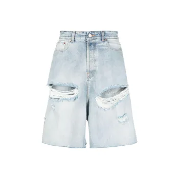 Vetements Denim Shorts Unisex Light Blue