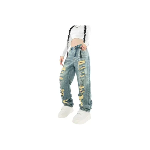 FAR BACK Jeans Unisex Washed Blue