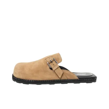 MOSCHINO Buckle Detailed Round Toe Mules