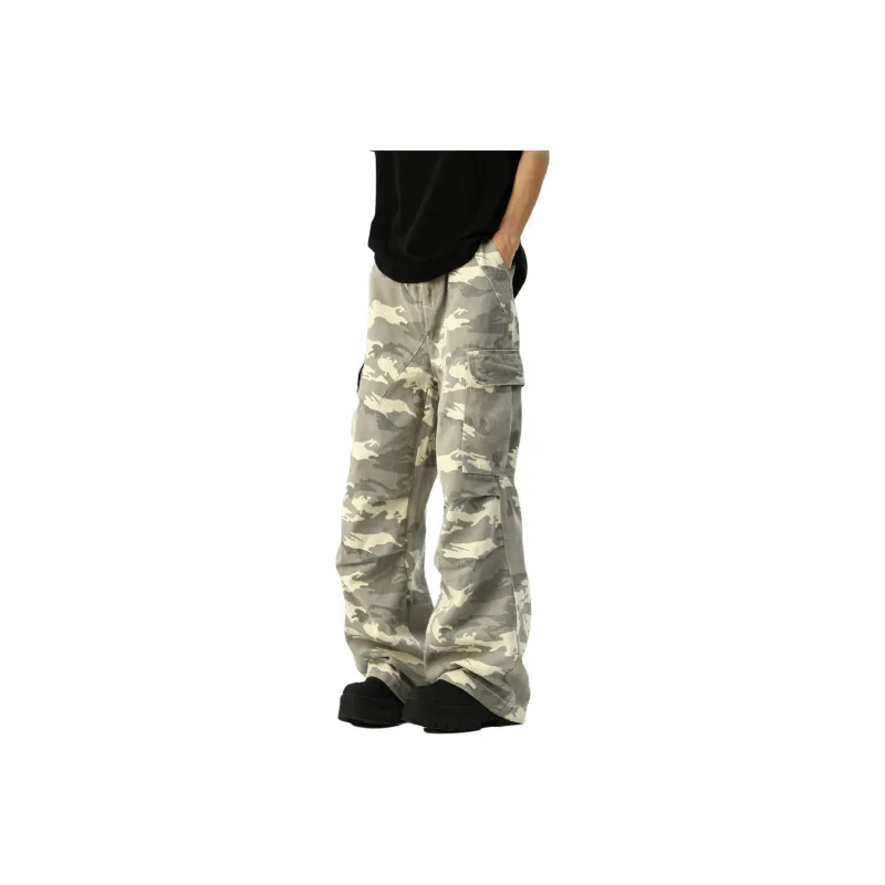 FALIAMS Jeans Unisex Camouflage Gray-0
