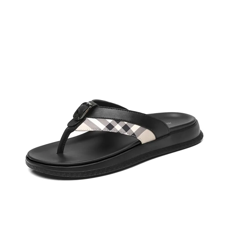 Mulinsen Rubber Sole Flip Flops Men's Black-1