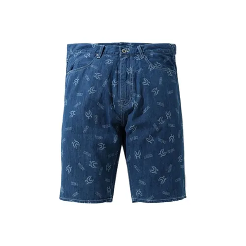 A BATHING APE Shark Series Denim Shorts Men's Indigo
