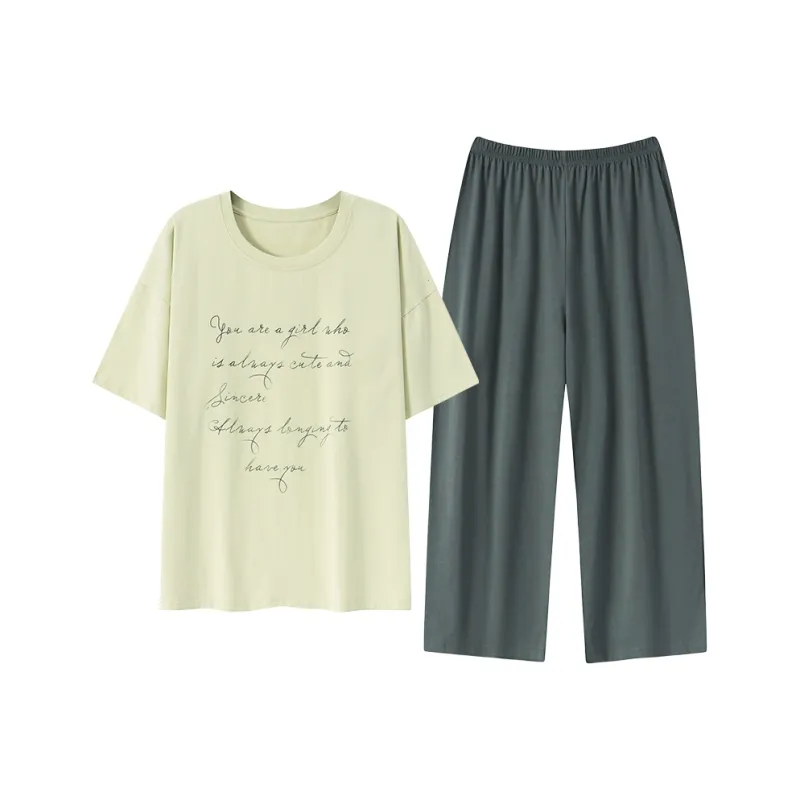 FENTENGCARE Pajama Set Women's Light Green-0