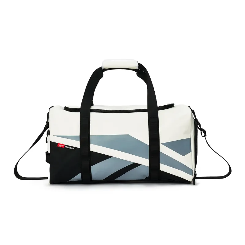 Reebok Artificial Leather Handbag, Crossbody Bag, Travel Bag, Gym Bag Medium Size Unisex White/black/grey green-0