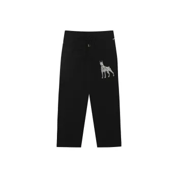 GRAF Casual Pants Men's White Dobermann Black Pants