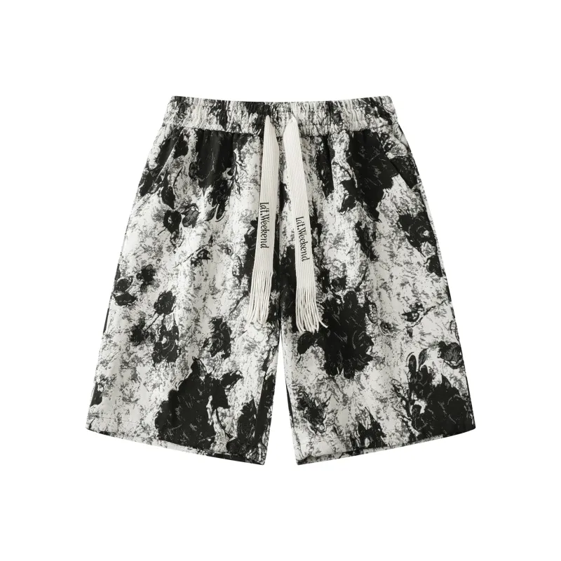 LA'T.WEEKEND Casual Shorts Unisex Butterfly Love Flower-0