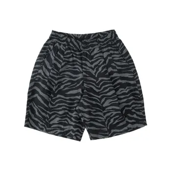 TEKABLU Loose Fit Shorts Men's Tiger Pattern Gray