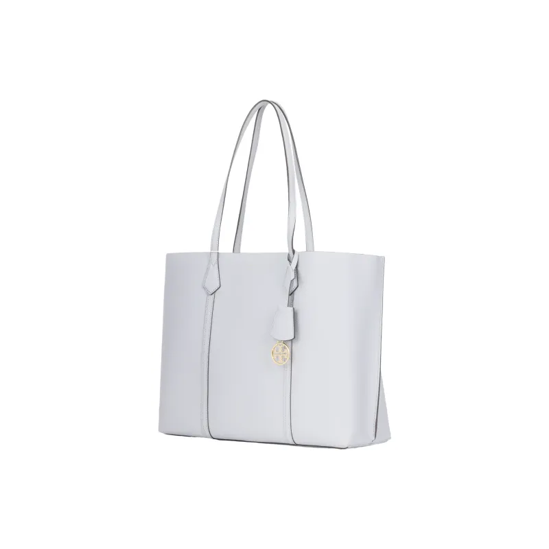 TORY BURCH Perry Calfskin Tote Bag, Shopping Bag, Shoulder Bag, Handbag Regular Women's Green Purple Gray-1