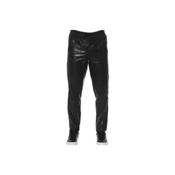 TRUSSARDI Leather Pants Men's Black