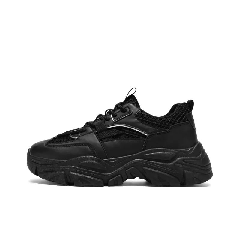 ZULISHI Chunky Sneakers Men Low Top Black/White-0