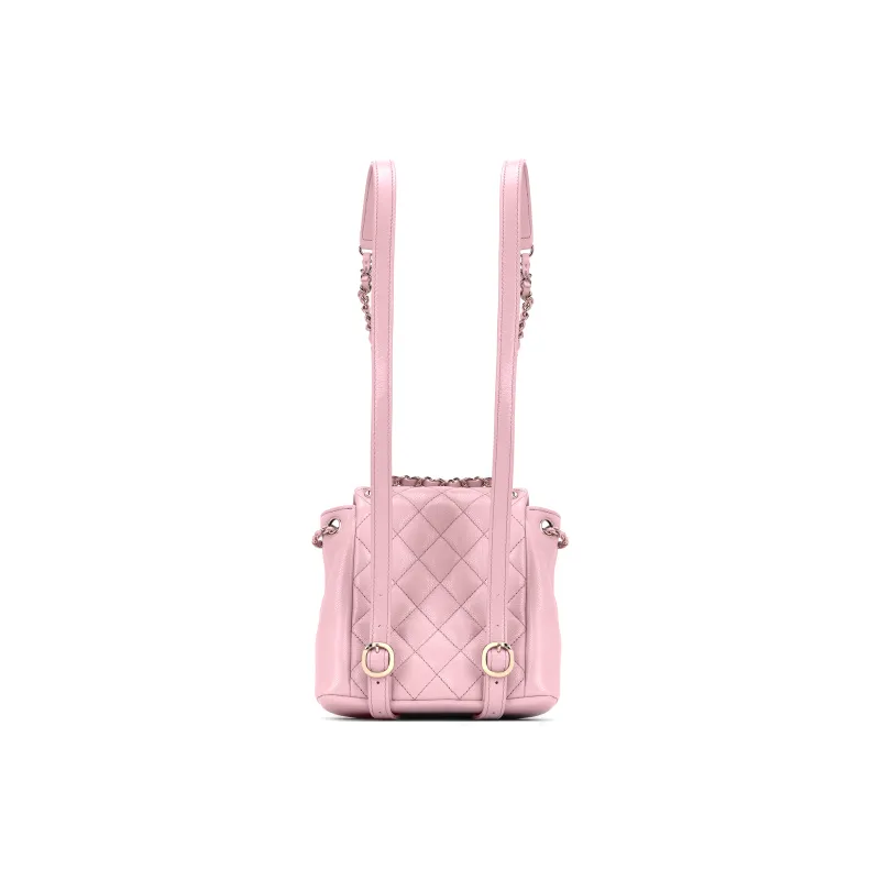 CHANEL Duma Grain Cow Leather Backpack Medium Size Women's Pink-2