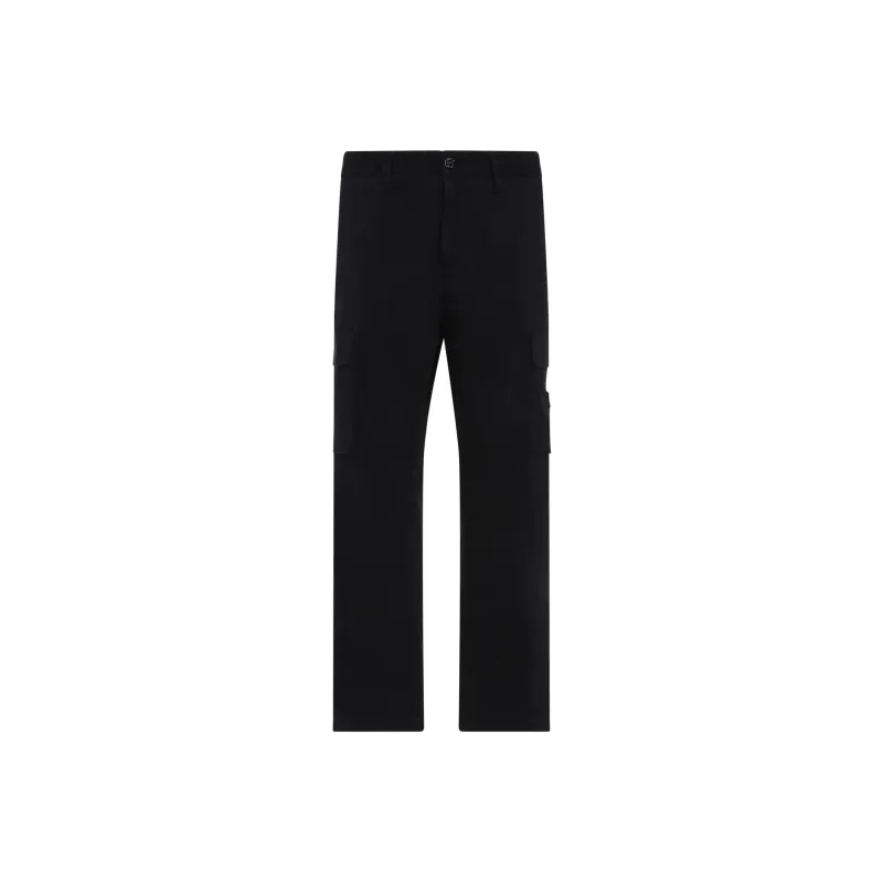STONE ISLAND Logo Patch Regular Fit Cargo Pants-0