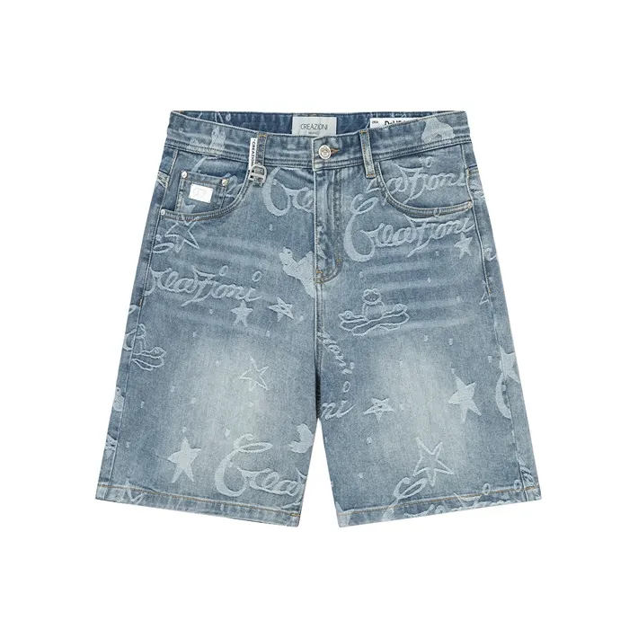 CREAZIONI LA FANTASIA E MOBILE Denim Shorts Unisex Blue-0