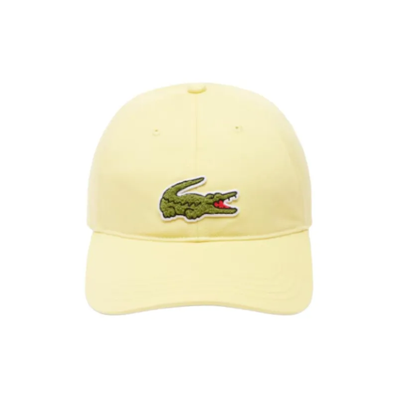 LACOSTE Cotton Twill Baseball Caps Unisex Yellow-1