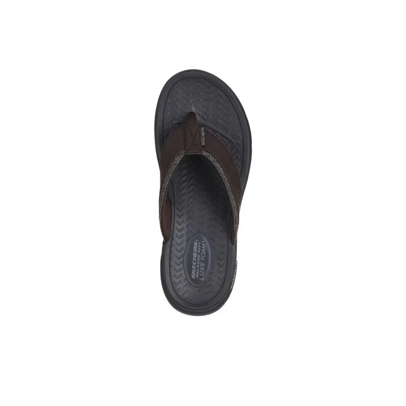Skechers HARVER Flip Flops Men's Brown-4