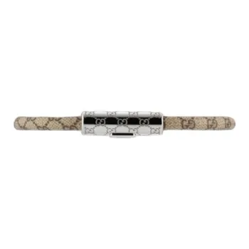 GUCCI Palladium Metal Bracelets Unisex Beige
