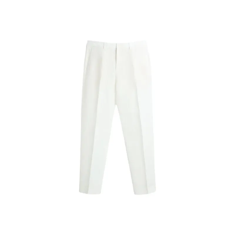 ZARA Suit Trousers Men White-0