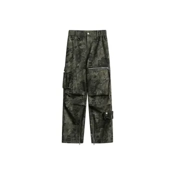 MEIPIN TANG Casual Pants Unisex Army Green